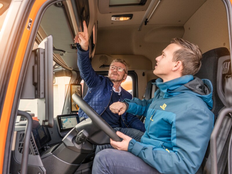 Les in vrachtwagen
